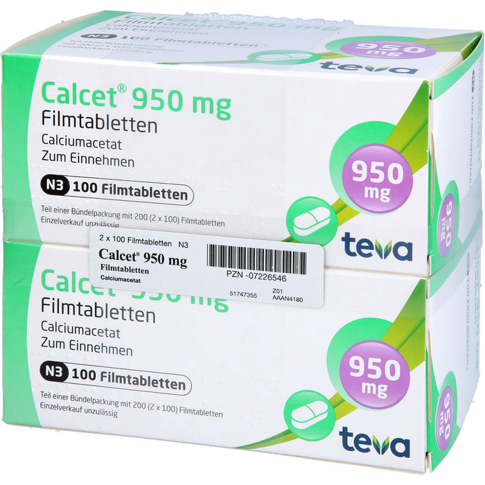 Calcet 950 mg Filmtabletten, 200 St. Tabletten