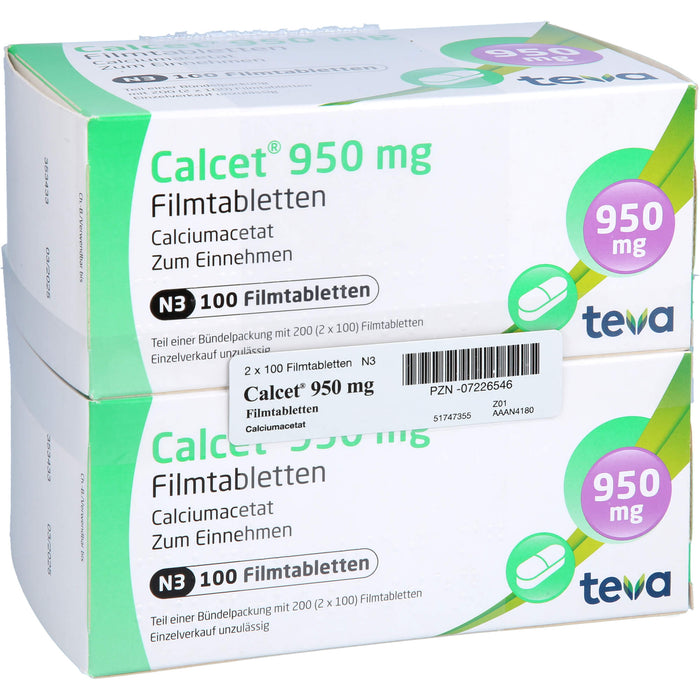 Calcet 950 mg Filmtabletten, 200 St. Tabletten