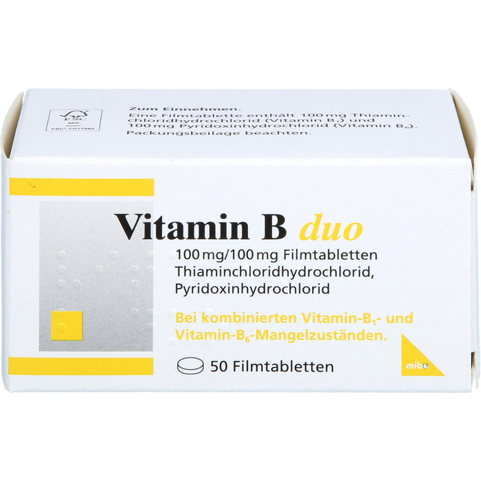 Mibe Vitamin B duo Filmtabletten, 50 St. Tabletten