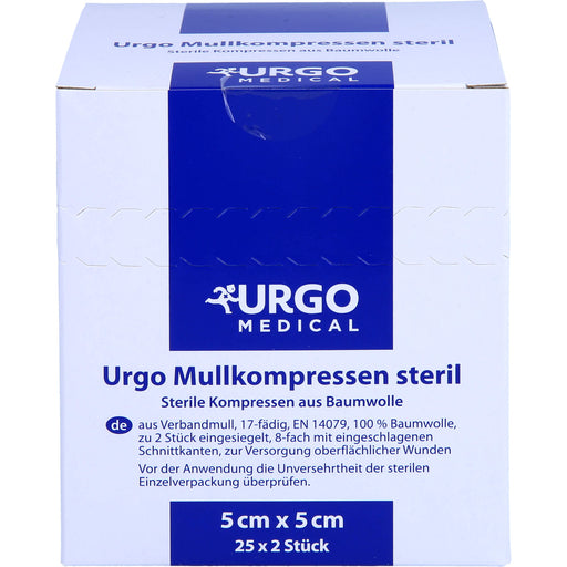 URGO MULLKOMPR 5X5CM STERIL, 25X2 St KOM