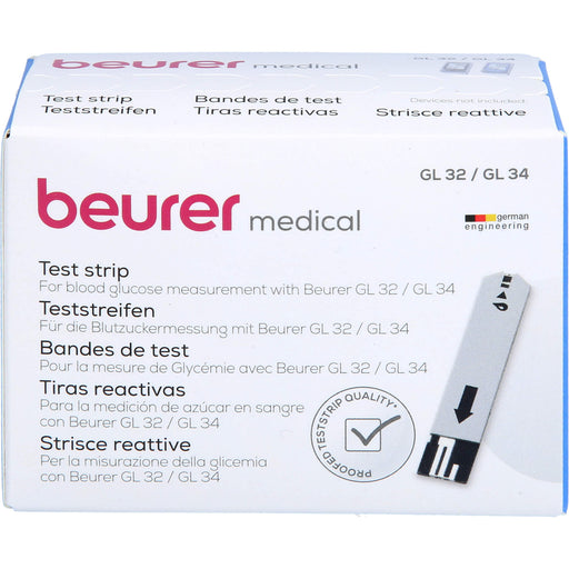 Beurer Blutzuckerteststreifen GL32/GL34 BGL 60, 50 St. Teststreifen