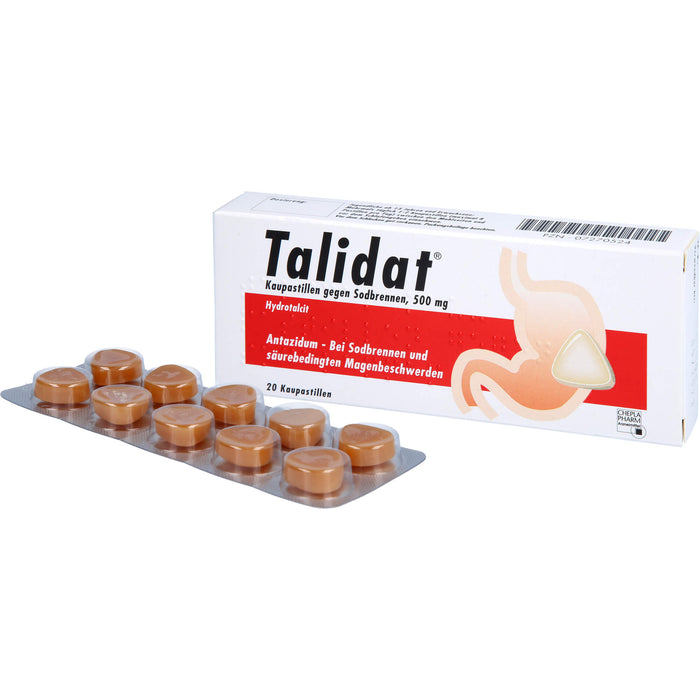 Talidat 500 mg Kaupastillen gegen Sodbrennen, 20 St. Pastillen