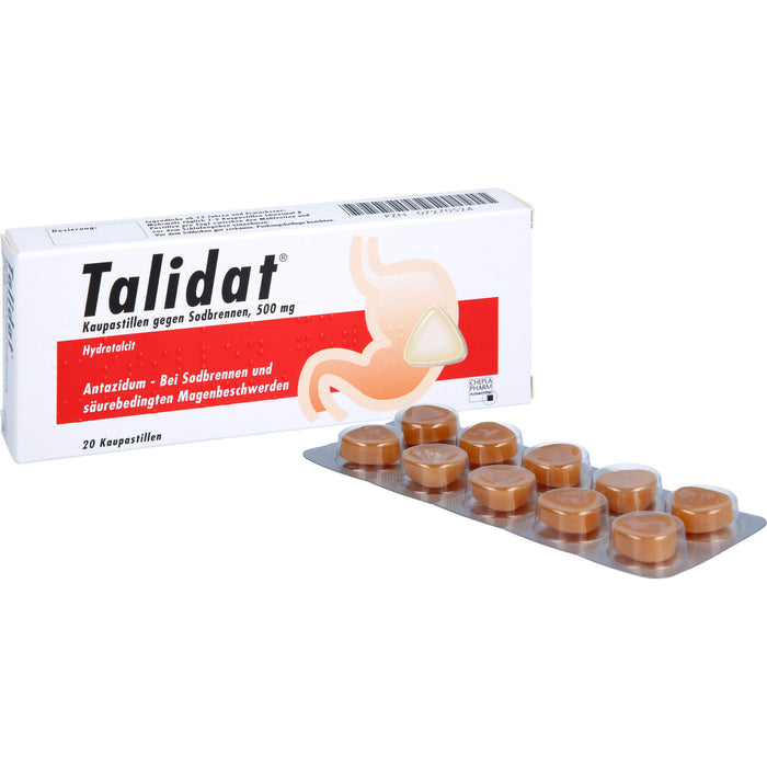 Talidat 500 mg Kaupastillen gegen Sodbrennen, 20 St. Pastillen