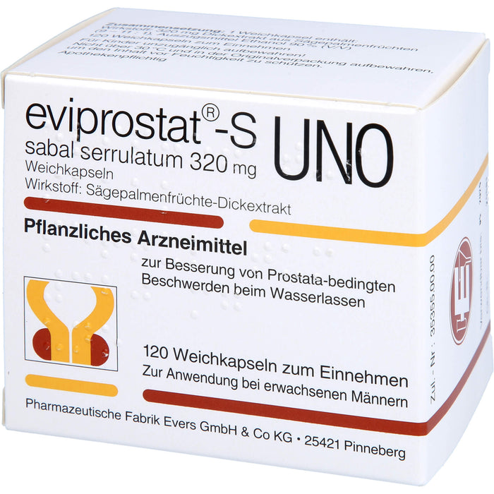 Eviprostat-S Sabal Serrulatum 320 mg Weichkapseln bei Prostata-bedingten Beschwerden, 120 St. Kapseln