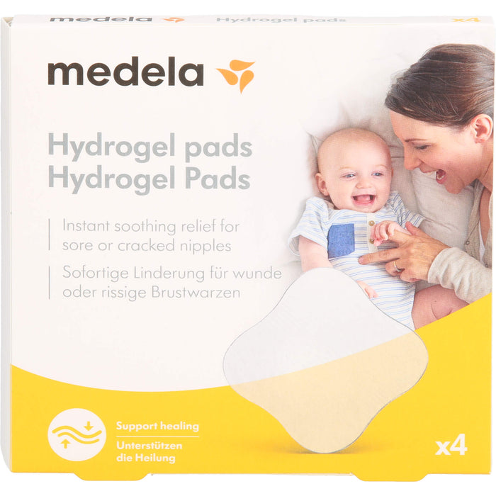 Medela Hydrogel Pads für wunde oder rissige Brustwarzen, 4 St. Kompressen