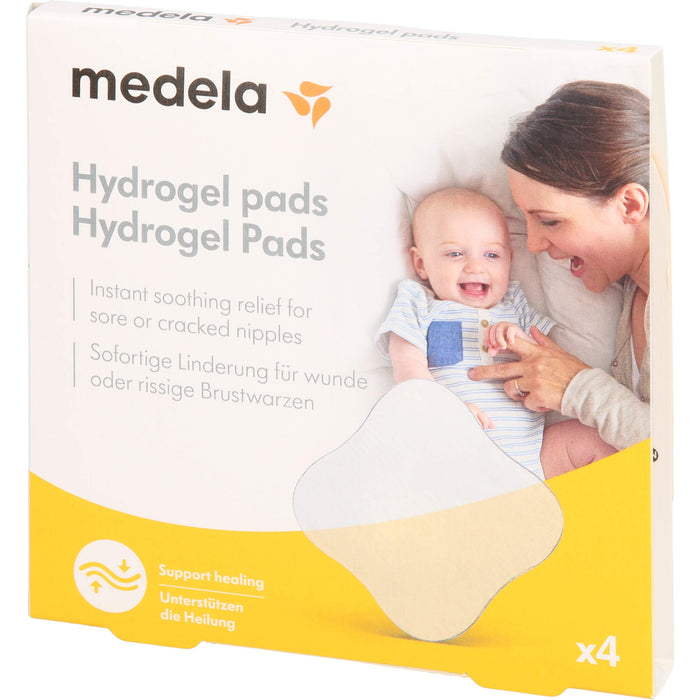 Medela Hydrogel Pads für wunde oder rissige Brustwarzen, 4 St. Kompressen