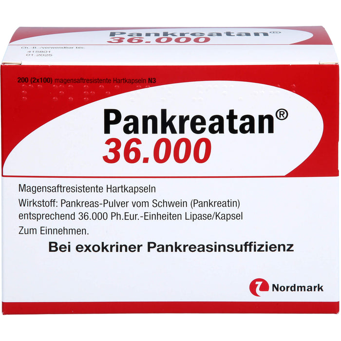 Pankreatan 36.000 Hartkapseln Verdauungsenzyme, 200 St. Kapseln