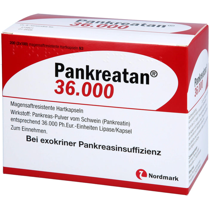 Pankreatan 36.000 Hartkapseln Verdauungsenzyme, 200 St. Kapseln