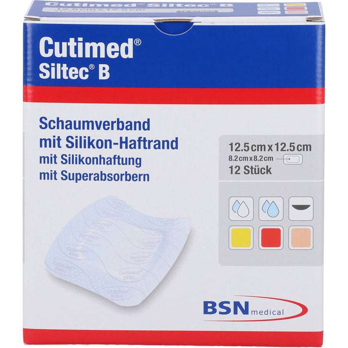 Cutimed Siltec B 12,5x12,5cm, 12 St KOM