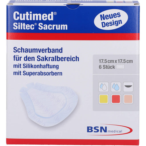 Cutimed Siltec Sacrum 17,5x17,5cm, 6 St KOM