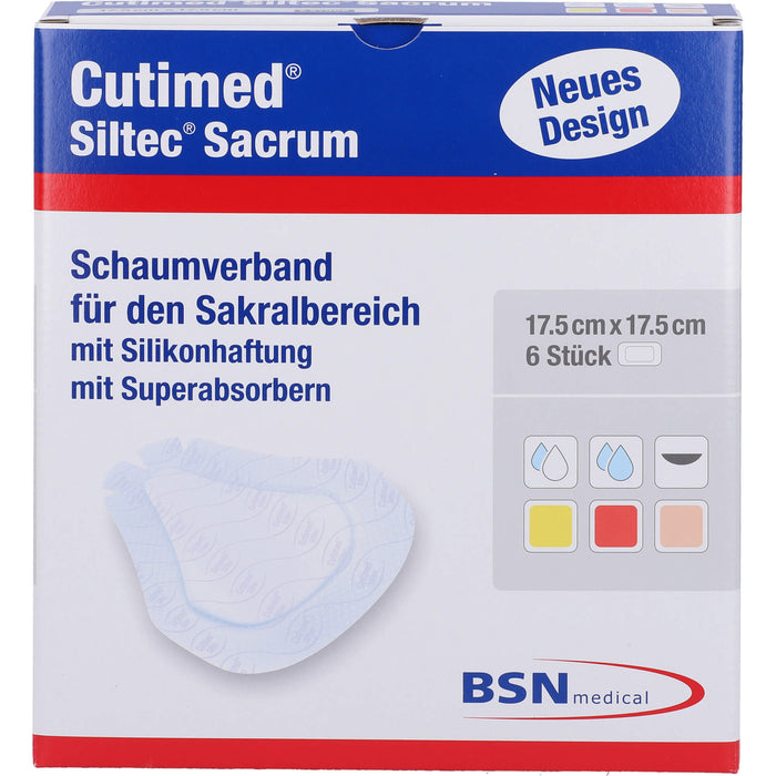 Cutimed Siltec Sacrum 17,5x17,5cm, 6 St KOM