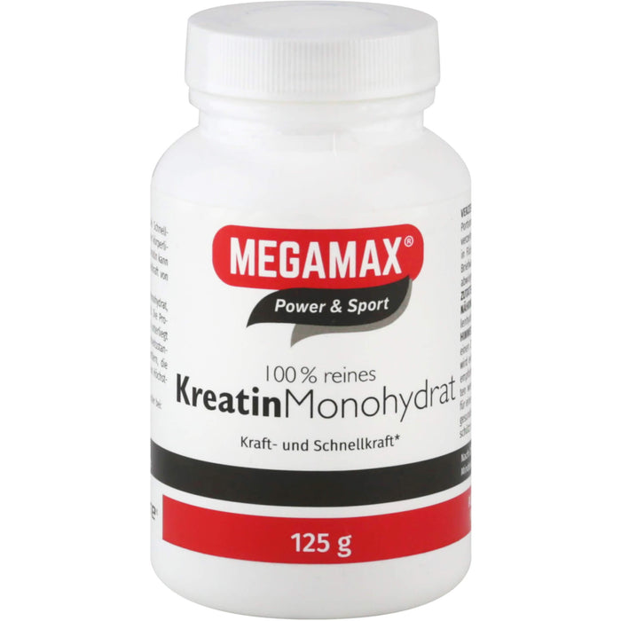 MEGAMAX Power & Sport 100 % reines Kreatin Monohydrat Pulver, 125 g Pulver