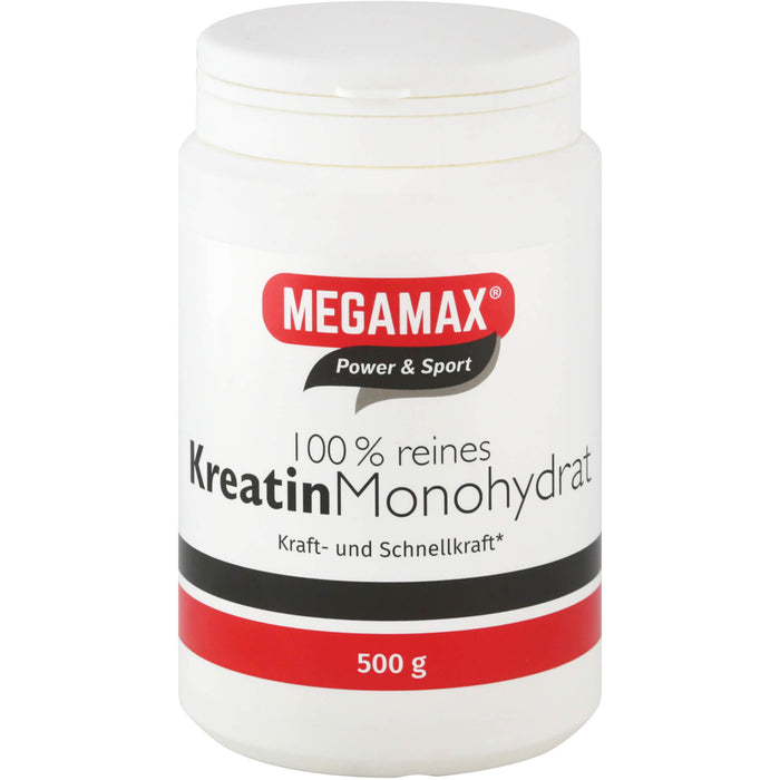 MEGAMAX Power & Sport 100 % reines Kreatin Monohydrat Pulver, 500 g Pulver