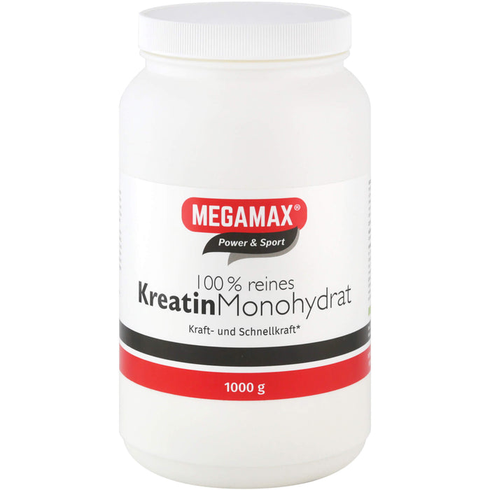 MEGAMAX Power & Sport 100 % reines Kreatin Monohydrat Pulver, 1000 g Pulver