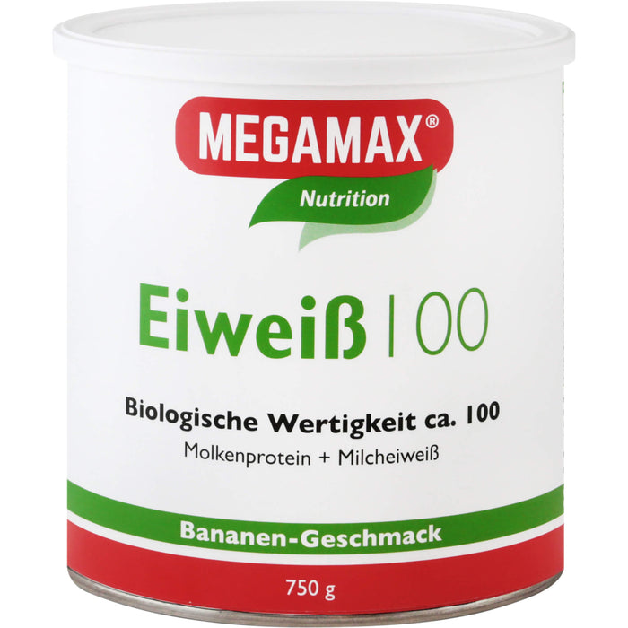 MEGAMAX Nutrition Eiweiß 100 Pulver Bananen-Geschmack, 750 g Pulver