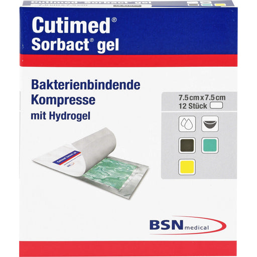 Cutimed Sorbact Gel Kompresse 7,5x7,5cm, 12 St KOM