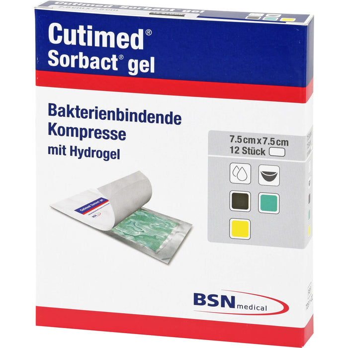 Cutimed Sorbact Gel Kompresse 7,5x7,5cm, 12 St KOM