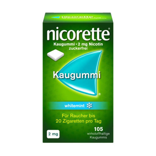nicorette 2 mg whitemint Kaugummi für Raucher, 105 St. Kaugummi