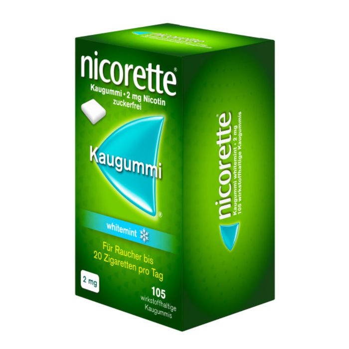 nicorette 2 mg whitemint Kaugummi für Raucher, 105 St. Kaugummi