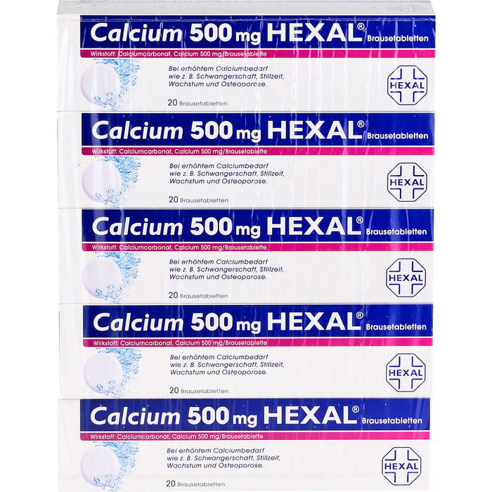 Calcium 500 mg HEXAL Brausetabletten, 100 pcs. Tablets