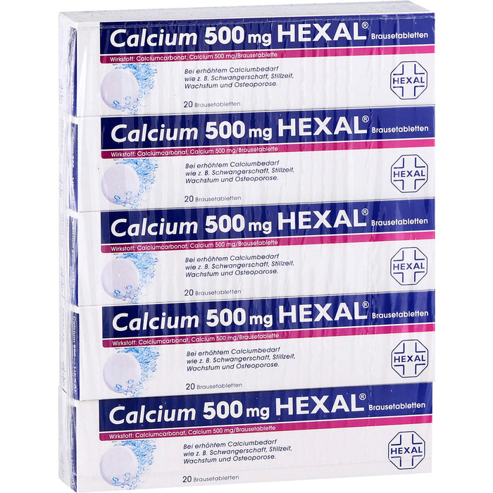 Calcium 500 mg HEXAL Brausetabletten, 100 pcs. Tablets