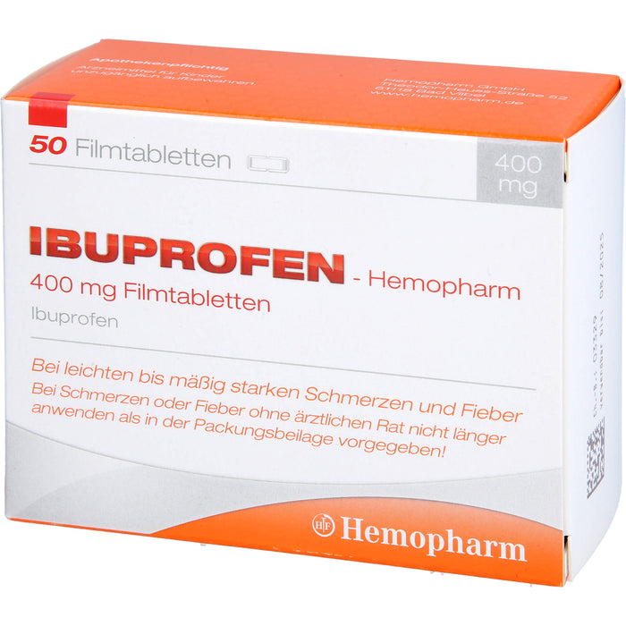 Ibuprofen-Hemopharm 400 mg Filmtabletten, 50 St. Tabletten