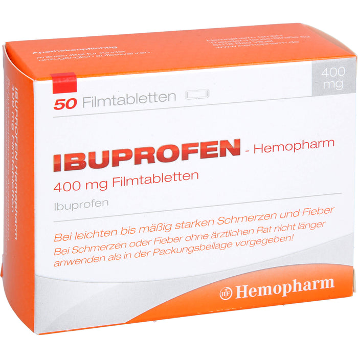 Ibuprofen-Hemopharm 400 mg Filmtabletten, 50 St. Tabletten