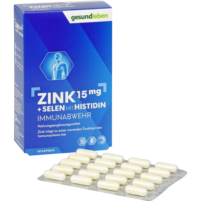 Gesund leben Zink 15 mg + Selen mit Histidin Kapseln, 60 St. Kapseln