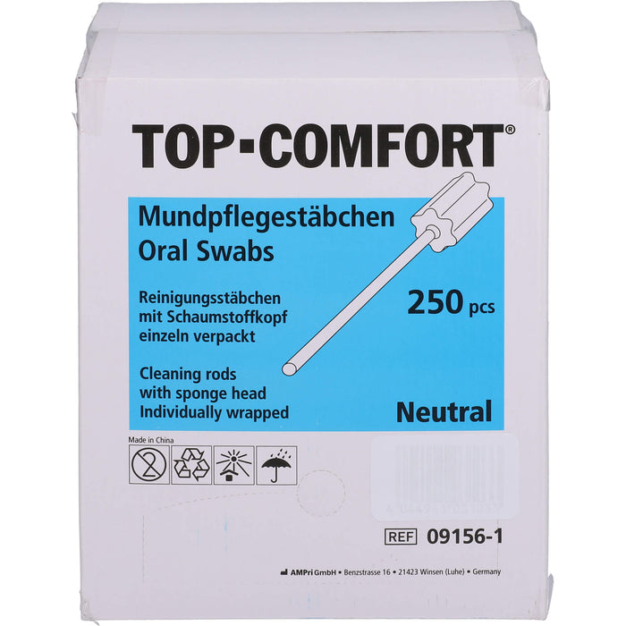 MED-COMFORT Mundpflegestäbchen Schaumstoff neutral, 250 St. Stäbchen