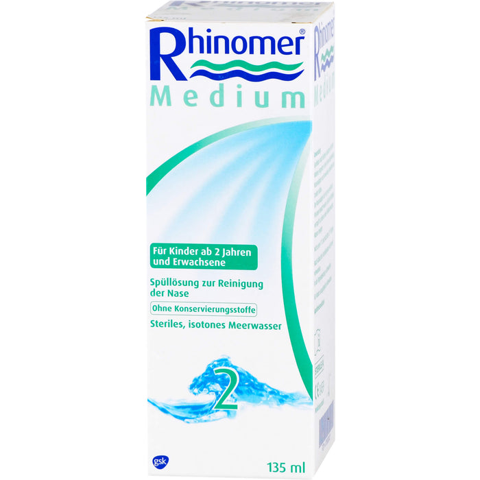 Rhinomer 2 Medium Nasenspray für Erwachsene und Kinder ab 2 Jahren, 135 ml Lösung