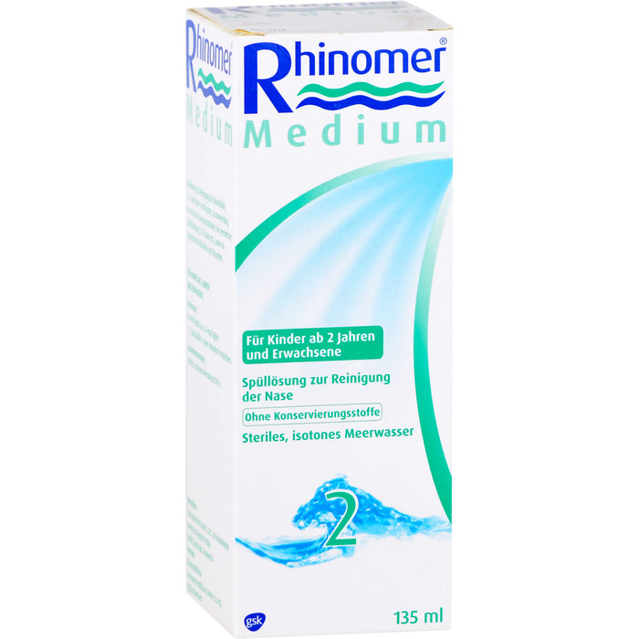 Rhinomer 2 Medium Nasenspray für Erwachsene und Kinder ab 2 Jahren, 135 ml Lösung