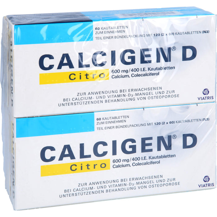 CALCIGEN® D Citro 600 mg/400 I.E. Kautabletten, 120 St KTA