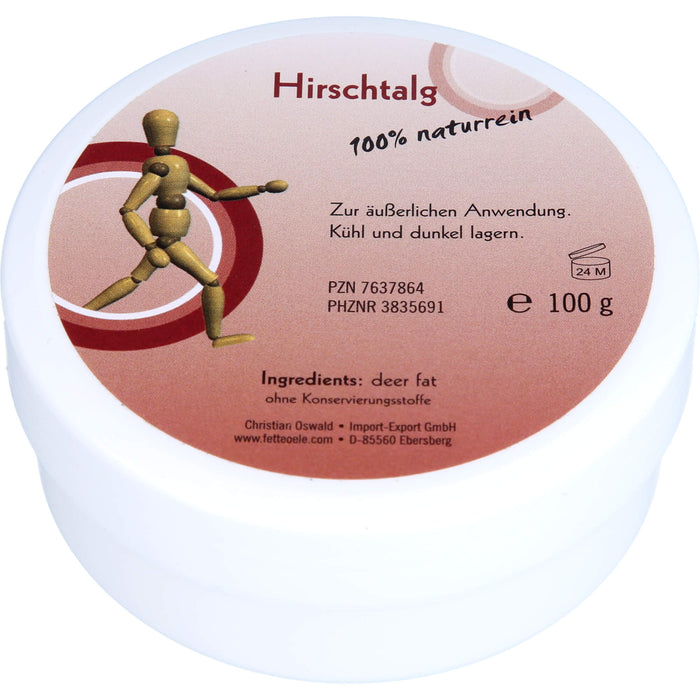 Christian Oswald Hirschtalg 100% naturrein, 100 g Creme