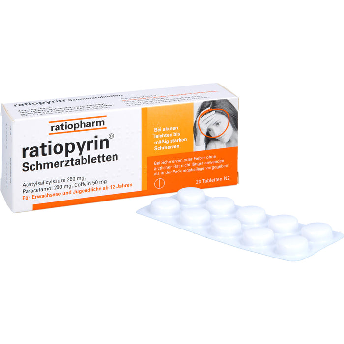ratiopyrin  Schmerztabletten, 20 St. Tabletten