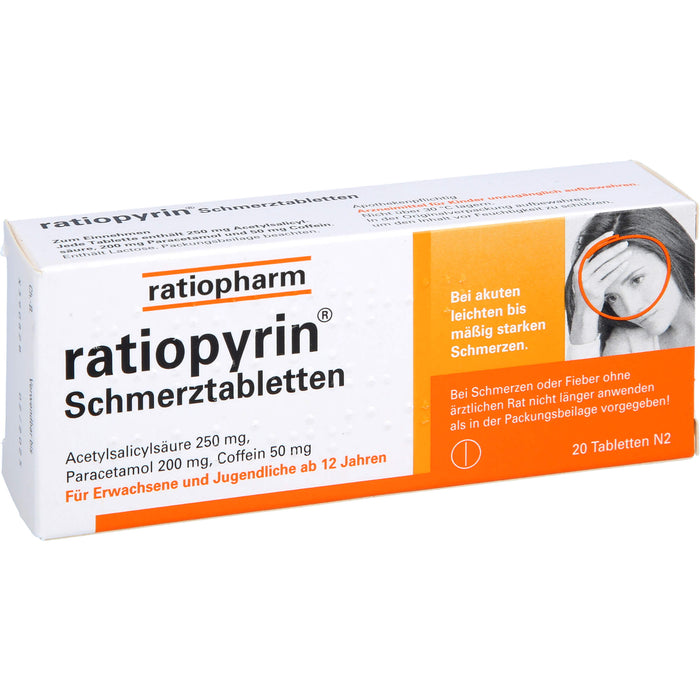 ratiopyrin  Schmerztabletten, 20 St. Tabletten