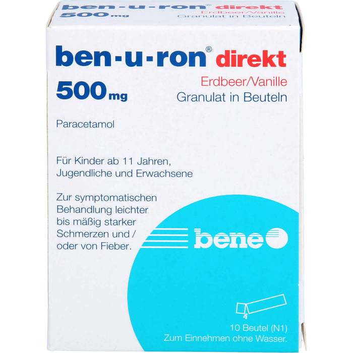 ben-u-ron direkt 500 mg Granulat Erdbeer/Vanille, 10 pcs. Sachets
