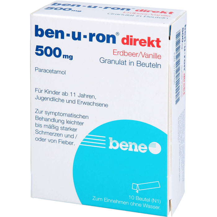 ben-u-ron direkt 500 mg Granulat Erdbeer/Vanille, 10 pcs. Sachets