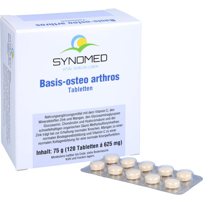 SYNOMED Basis-osteo Arthros Tabletten zur Erhaltung normaler Knochen und Knorpelfunktion, 120 St. Tabletten
