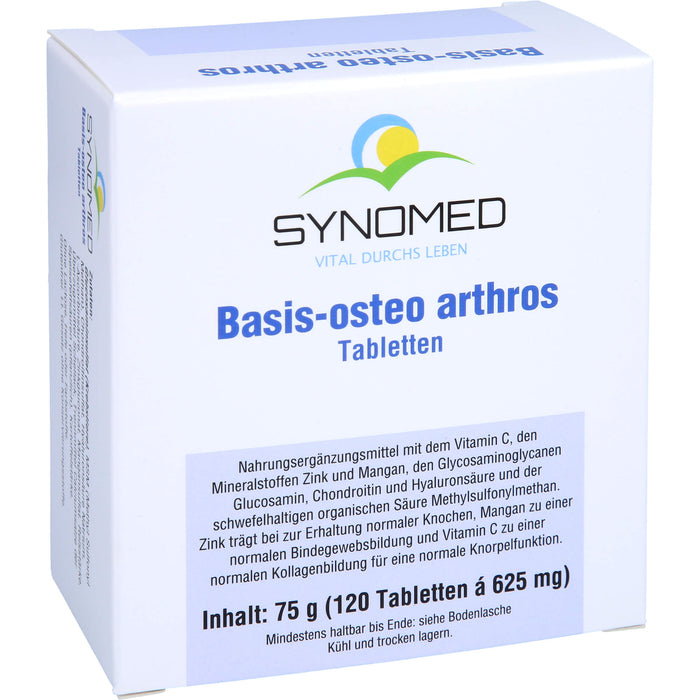 SYNOMED Basis-osteo Arthros Tabletten zur Erhaltung normaler Knochen und Knorpelfunktion, 120 St. Tabletten