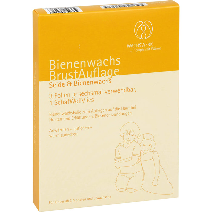 WACHSWERK Bienenwachs-Brustauflage Seide und Bienenwachs bei Husten und Erkältungen für Kinder ab 3 Monaten und Erwachsene, 3 St. Packung