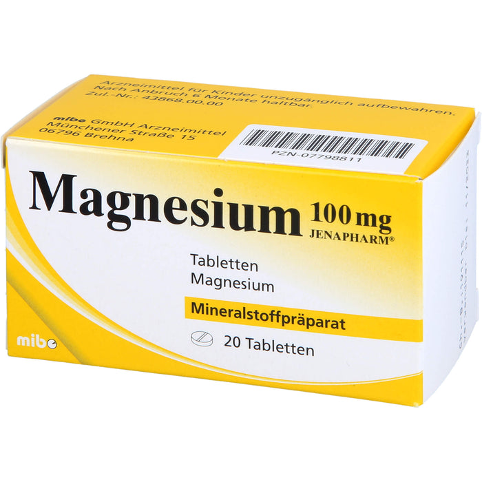 JENAPHARM Magnesium 100 mg Tabletten, 20 St. Tabletten