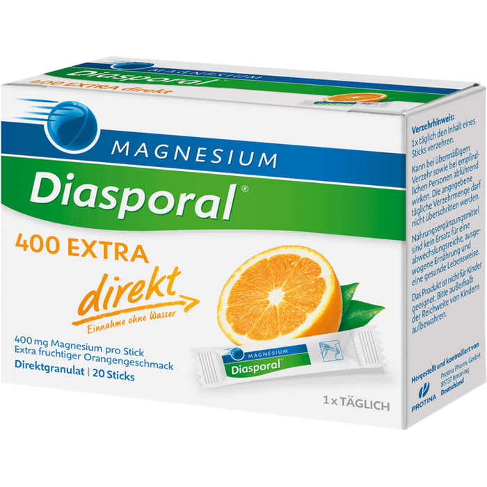 Magnesium-Diasporal 400 extra direkt Direktgranulat Sticks, 20 St. Beutel