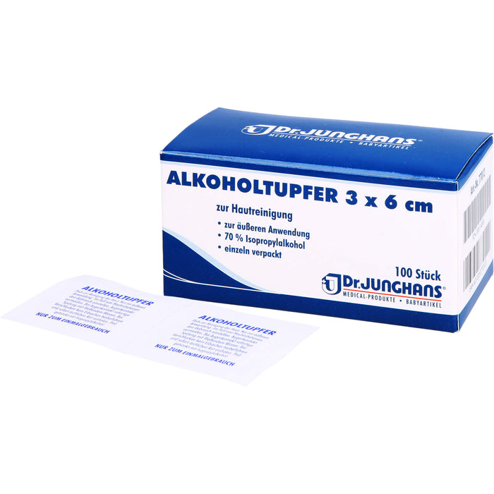 DR. JUNGHANS Alkoholtupfer 3 x 6 cm steril, 100 St. Tupfer