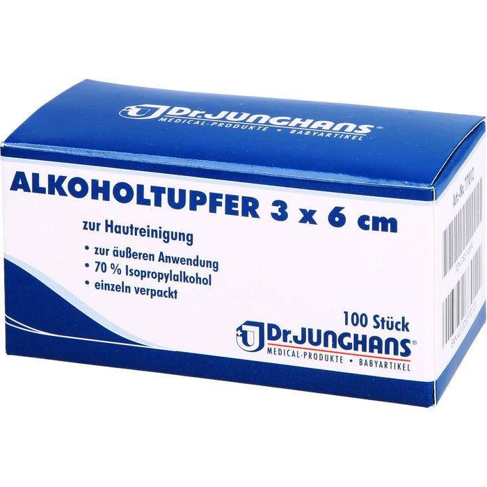 DR. JUNGHANS Alkoholtupfer 3 x 6 cm steril, 100 St. Tupfer