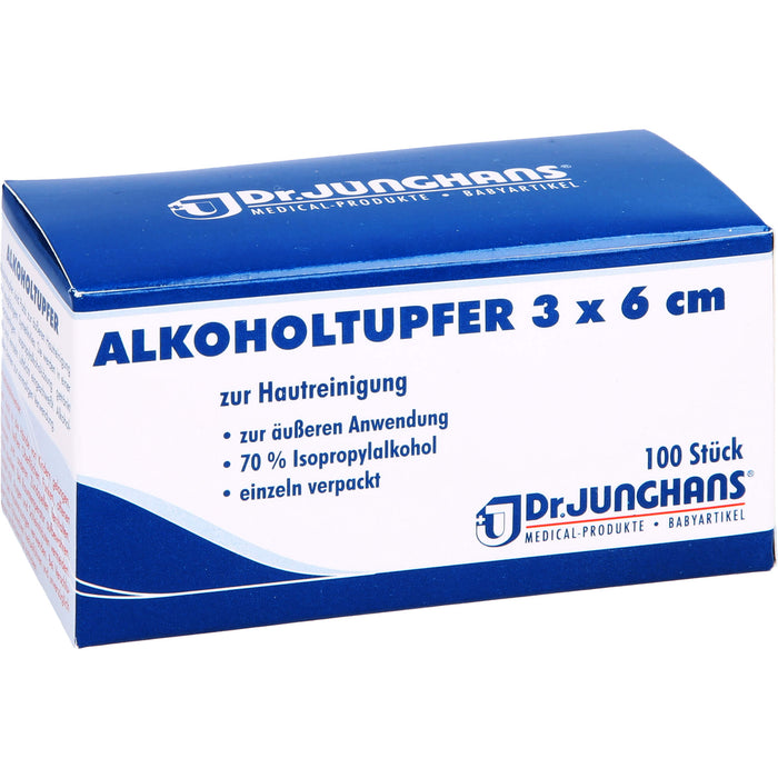 DR. JUNGHANS Alkoholtupfer 3 x 6 cm steril, 100 St. Tupfer