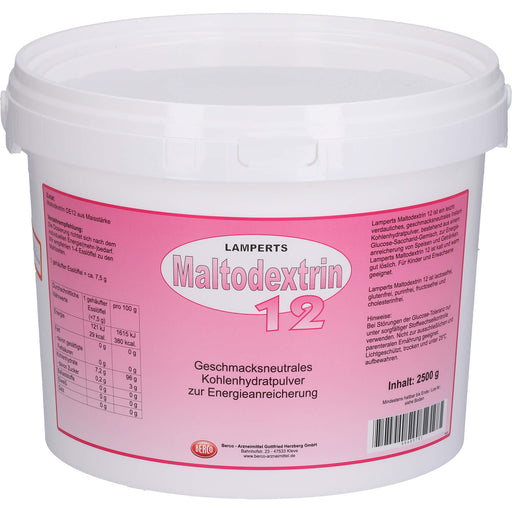 Maltodextrin 12 Lamperts Pulver zur Energieanreicherung mit Kohlenhydraten, 2500 g Pulver