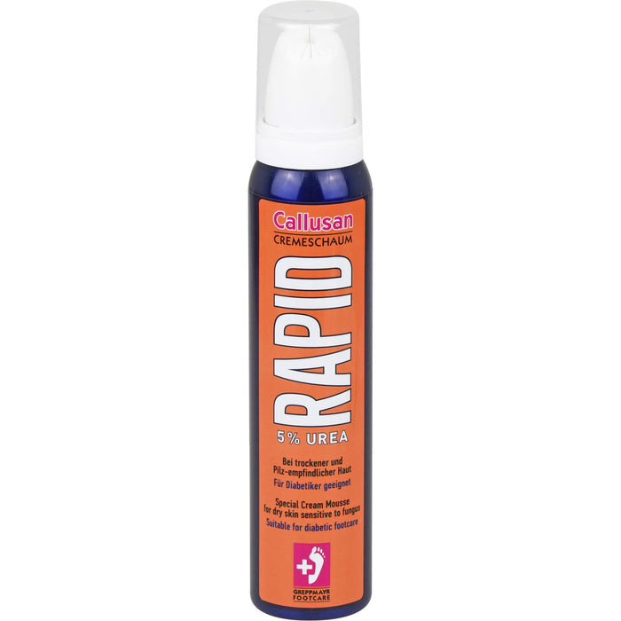 Callusan Rapid 5% Urea Pflegeschaum bei trockener und Pilz-empfindlicher Haut, 125 ml Schaum