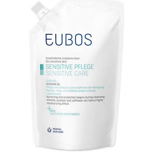 EUBOS Sensitive Duschöl für empfindliche, trockene Haut Nachfüllbeutel, 400 ml Öl