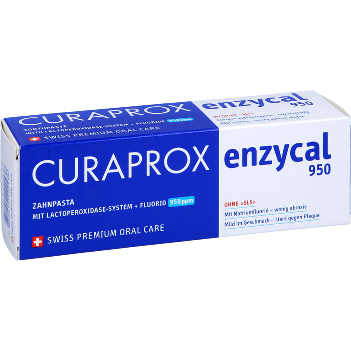 CURAPROX Enzycal milde Zahnpasta mit 950 ppm Fluorid, 75 ml Zahncreme