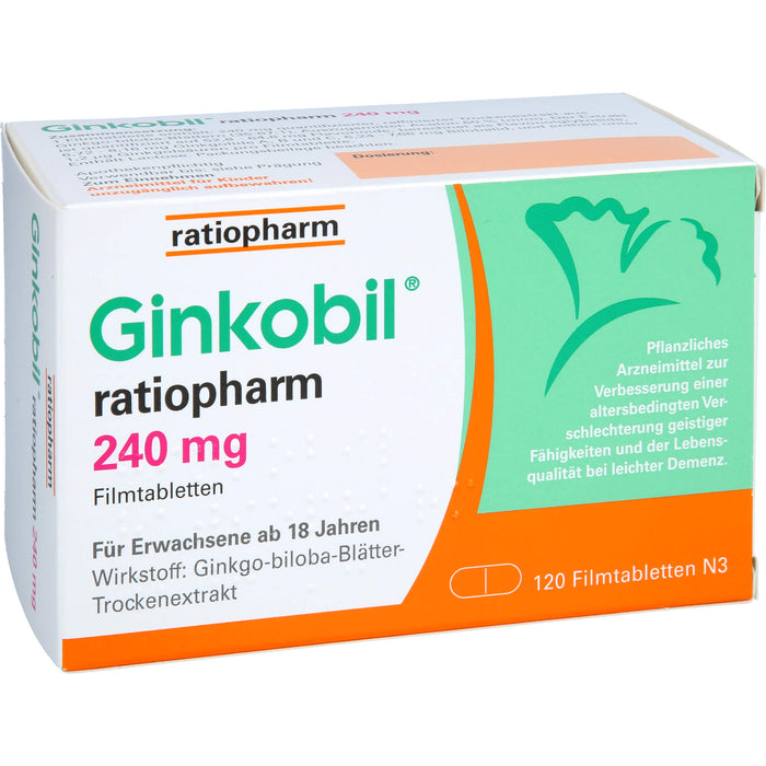 Ginkobil® ratiopharm 240 mg Filmtabletten, 120 St FTA